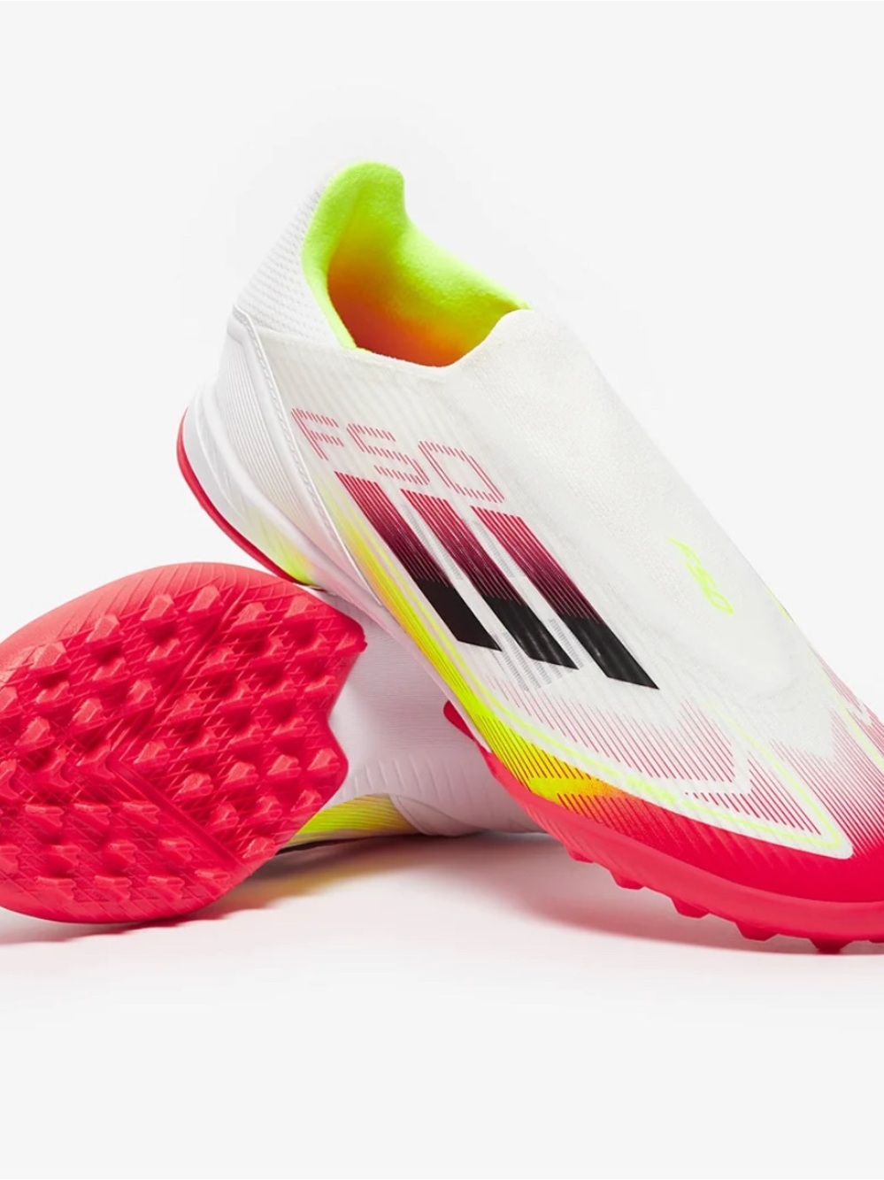 Brand new adidas F50 League Laceless TF. Mens. Size 9. pink and yellow.